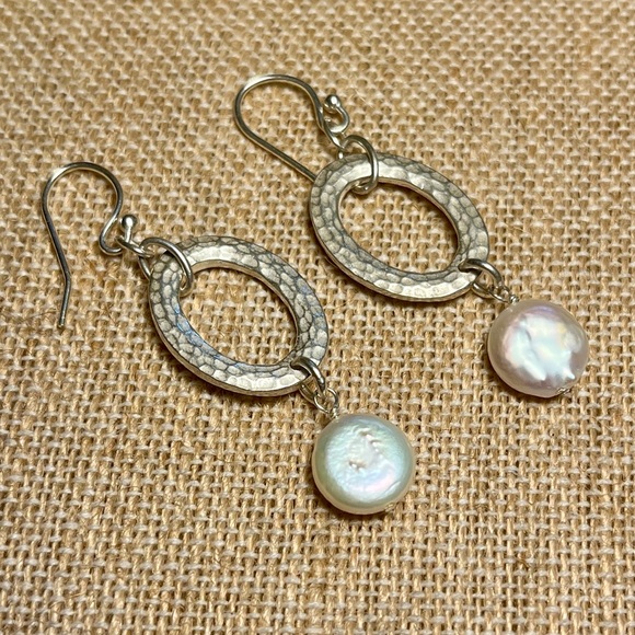 Silpada Pearl Drop Earrings - Picture 3 of 7